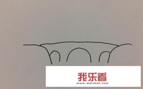 怎样简笔画河水小桥风景画？