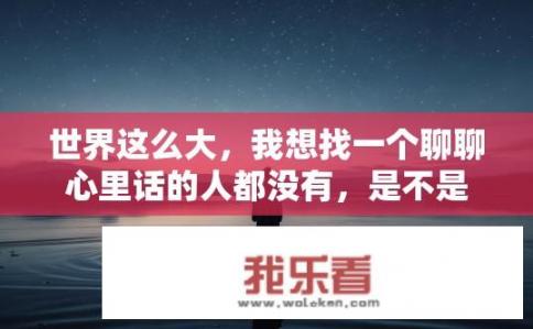 世界这么大，我想找一个聊聊心里话的人都没有，是不是很可悲？可悲还是孤独？寻找心灵的共鸣真的那么难吗？失落于茫茫人海中的共鸣与孤独，寻找内心世界的畅聊之路难否?