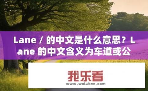 Lane / 的中文是什么意思？Lane 的中文含义为车道或公路。
