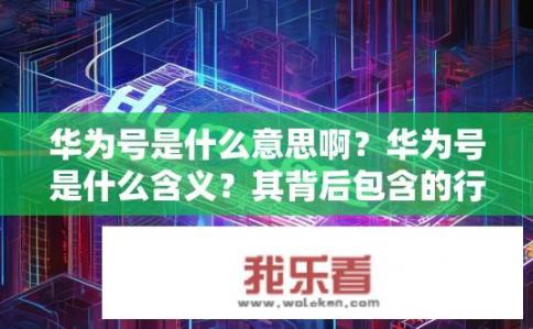 华为号是什么意思啊？华为号是什么含义？其背后包含的行业信息与网络概念分析