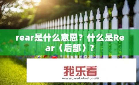 rear是什么意思？什么是Rear（后部）?