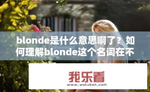 blonde是什么意思啊了？如何理解blonde这个名词在不同语境中的含义?