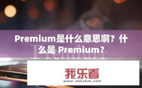 Premium是什么意思啊？什么是 Premium？