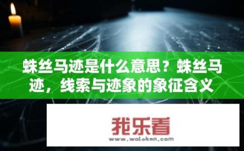 蛛丝马迹是什么意思？蛛丝马迹，线索与迹象的象征含义探讨
