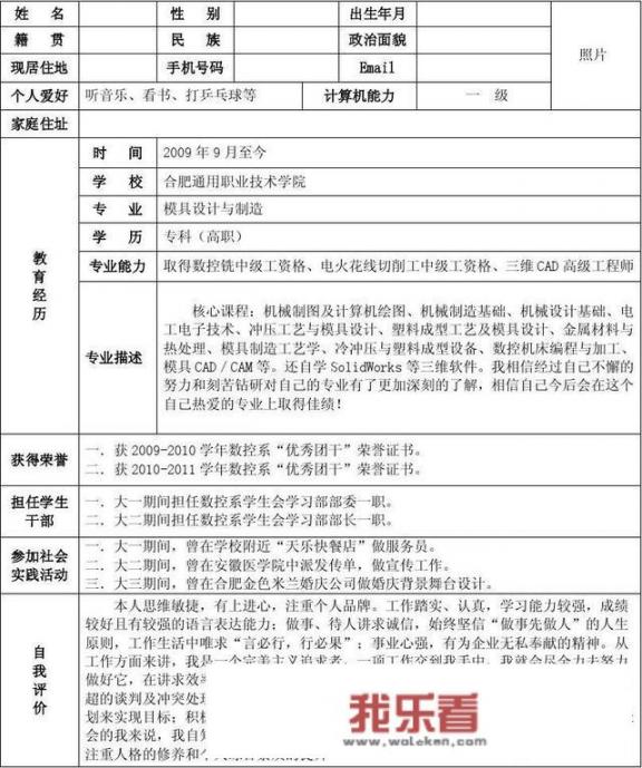 简历怎么写自我介绍？