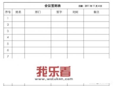 会议签到表的格式？