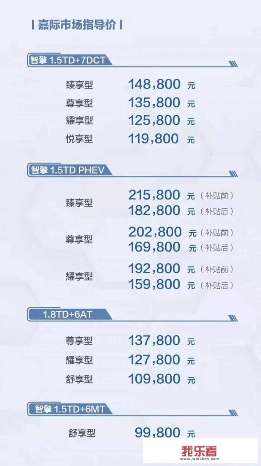 吉利嘉际怎么样？